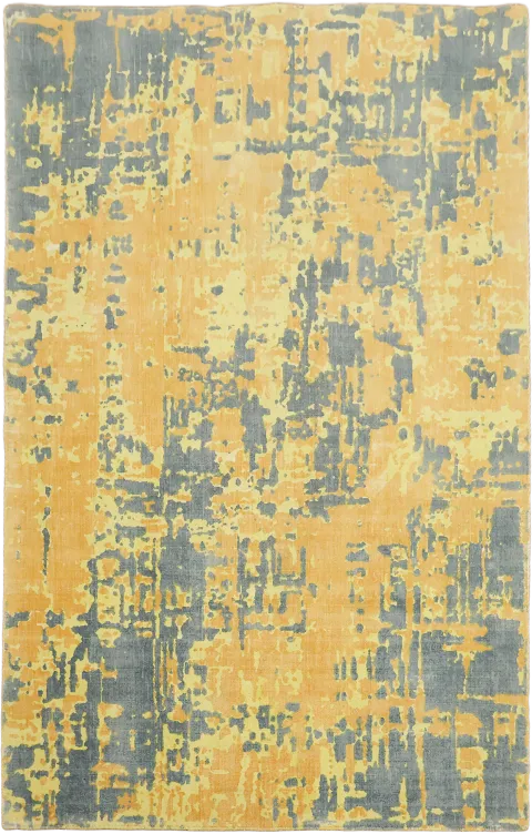 5x8 Abstract Gold & Grey Area Rug