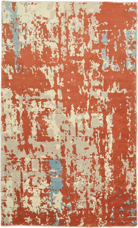 5x8 Terracotta Abstract Area Rug