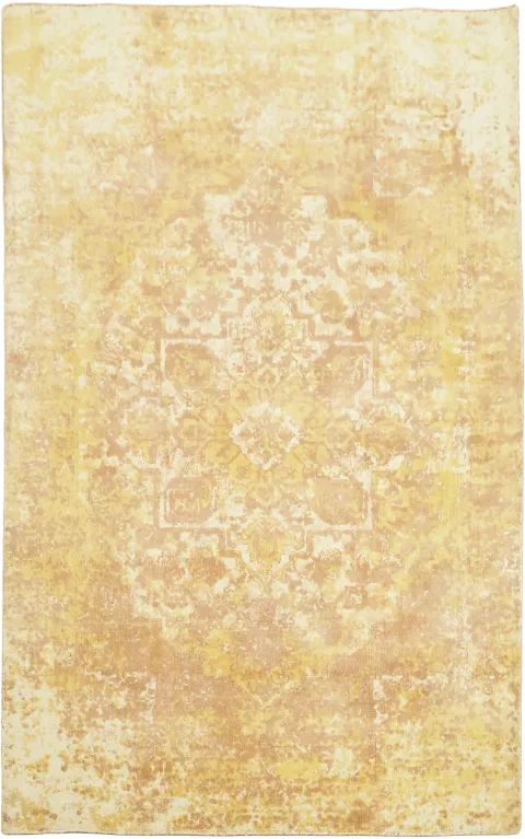 5x8 Gold & Ivory Abstract Oriental Area Rug