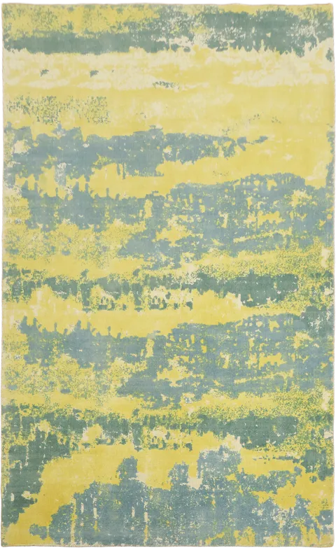 Yellow & Blue Abstract Area Rug 5x8