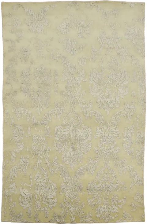 Nepalese Wool & Silk Beige Area Rug 5x8