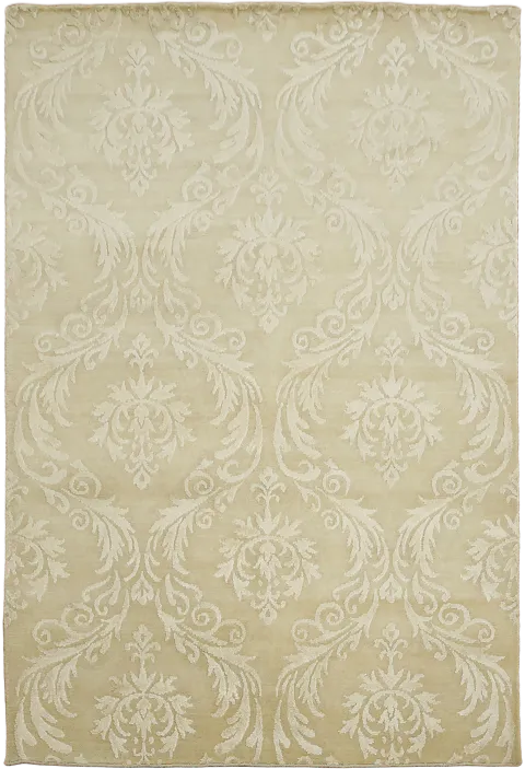 6x8 Nepalese Beige Damask Area Rug