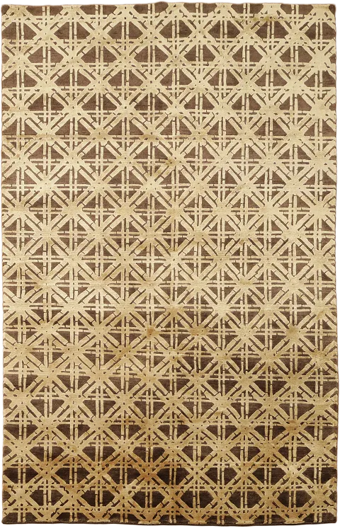 Nepalese Modern Brown & Gold Area Rug 5x8