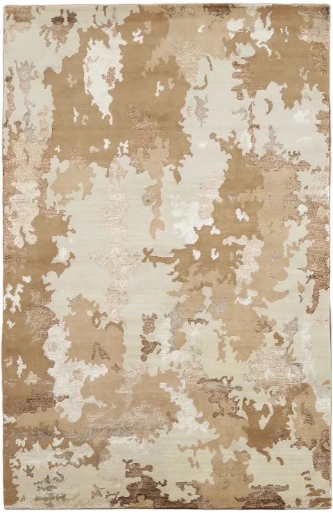 Nepalese Abstract Area Rug in Earth Tones 5x8
