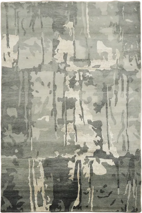 Modern Abstract Grey Nepalese Spectrum Rug for Living Room Decor 6'x8'