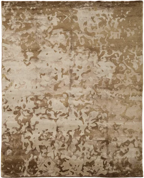Abstract Nepalese Area Rug in Brown Tones 8x10
