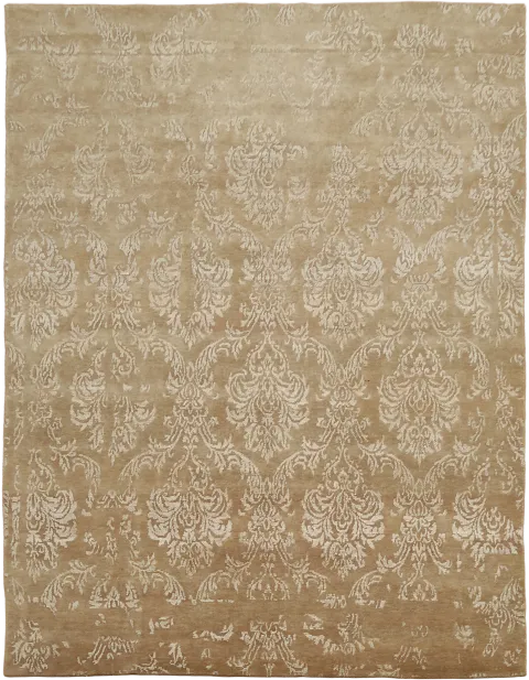 9x12 Nepalese Wool & Viscose Area Rug in Beige