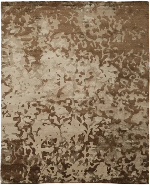 Nepalese Contemporary Area Rug in Brown Tones 8x10