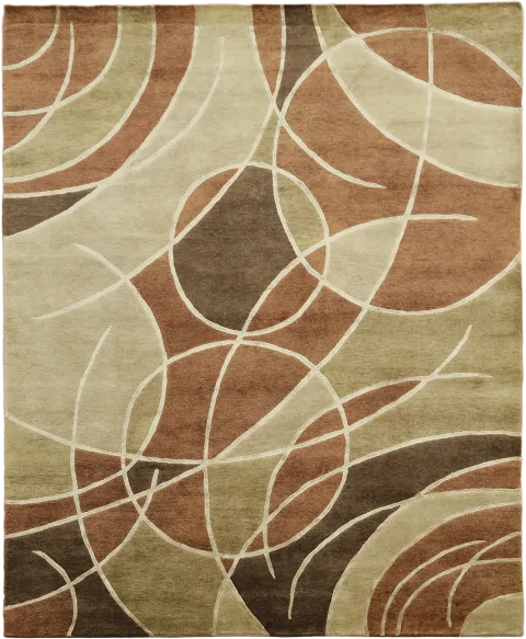 Nepalese Oriental Area Rug in Earthy Tones 8x10