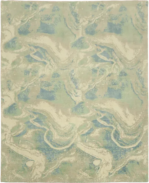 Contemporary Abstract Design Rug with Swirling Patterns 8x10