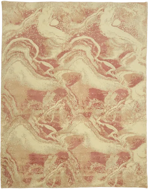 Contemporary Blush and Ivory Textured Area Carpet 8x10