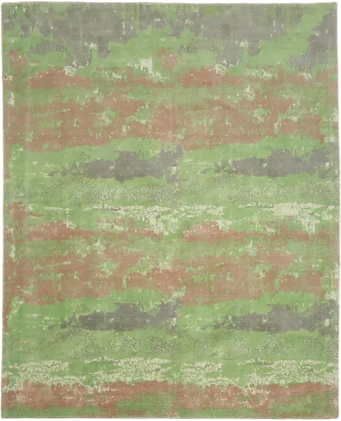 Explore Nature with Our Green Abstract Textured Area Rug 8x10