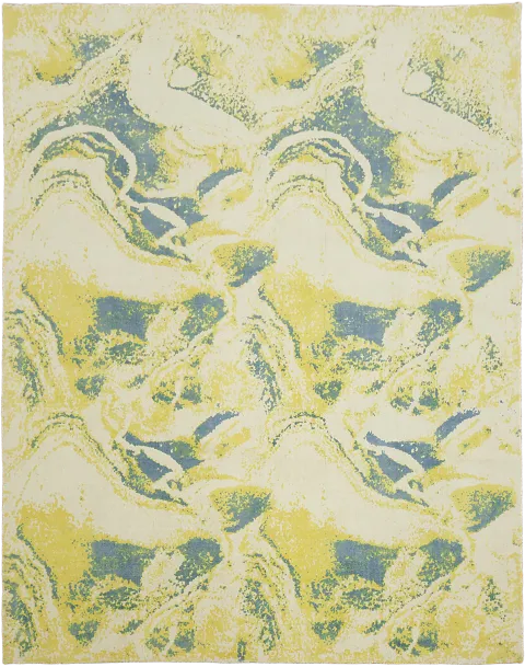 Yellow & Blue Modern Abstract 8x10 Area Rug