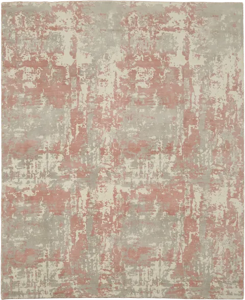 Abstract Coral & Ivory Area Rug 8x10