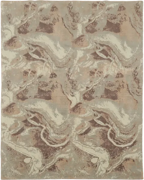 Abstract Area Rug in Neutral Brown Tones 8x10