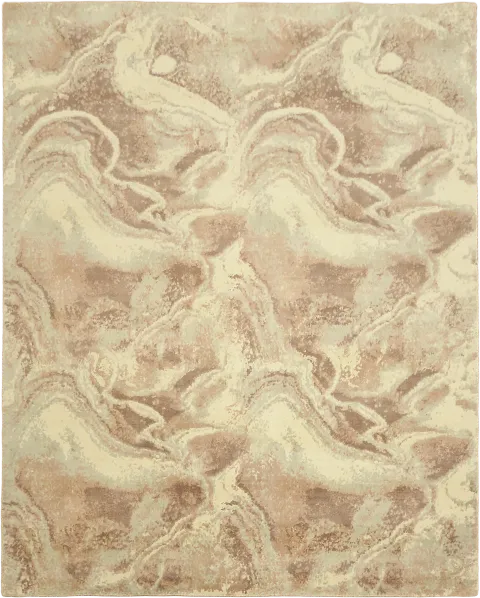 Beige Abstract Marble Swirl Area Rug 8x10
