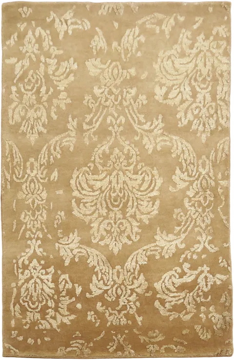 Gold & Ivory Nepalese Hand-Knotted Oriental Rug 4x6