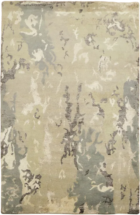 Abstract Nepalese Hand-Knotted Rug 4x6