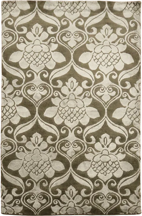 4x6 Olive Green Nepalese Oriental Rug