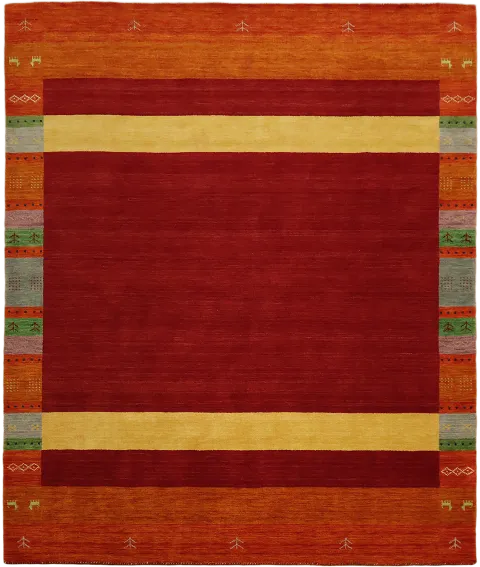Red & Orange Gabbeh Hand-Knotted Area Rug 8x10