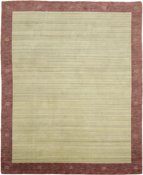Cream & Wine Red Gabbeh Area Rug 8x10