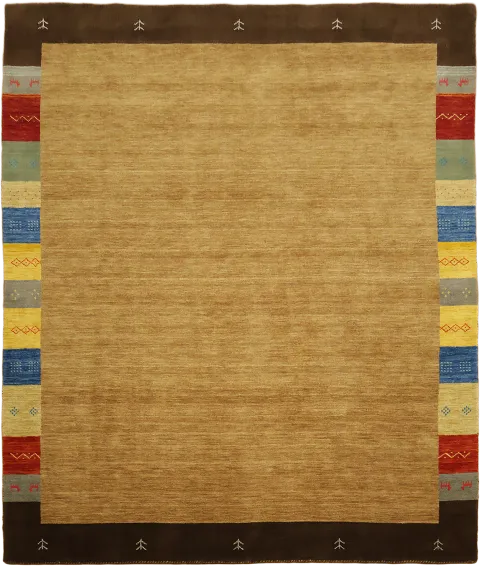 Gabbeh Oriental Area Rug Featuring Colorful Border 8x10