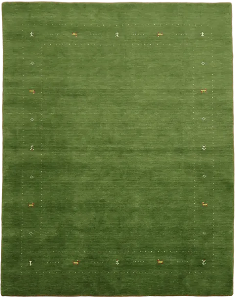 Luxurious Green Handwoven Rug with Contemporary Minimalist Design 8'x10'