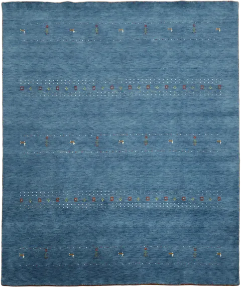 Chic and Minimalist Blue Rug with Subtle Vintage Charm 8'x10'