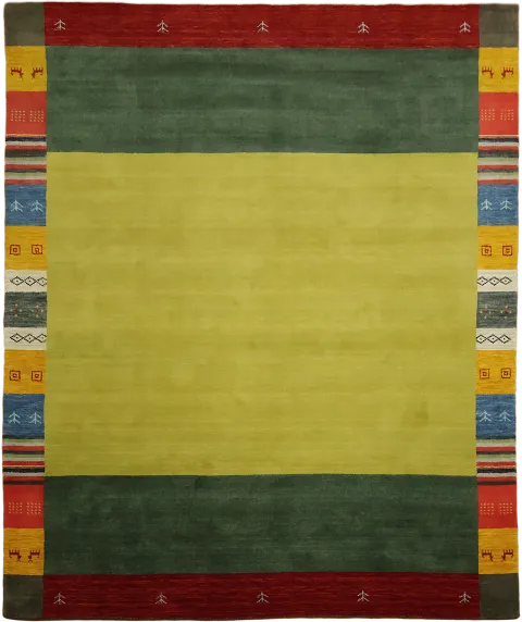 Exquisite Green and Red Area Rug with Intriguing Pattern Work 8'x10'