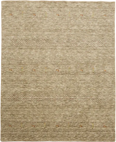 Neutral Gabbeh Hand-Knotted Tribal Area Rug 8x10