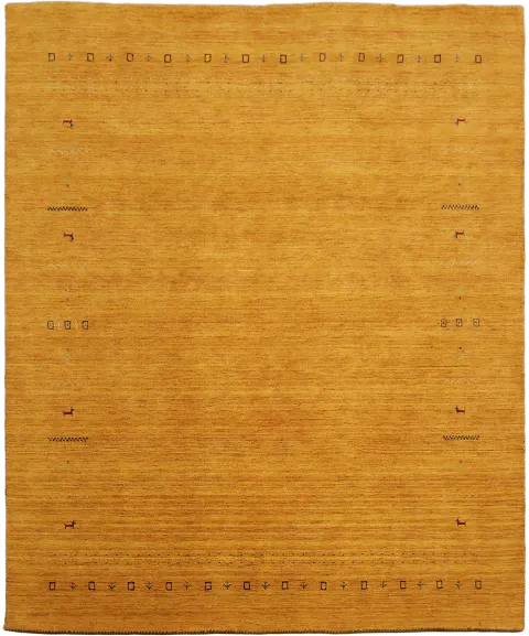 Warm Earth-Toned Vibrant Orange Gabbeh Living Room Rug 8'x10'