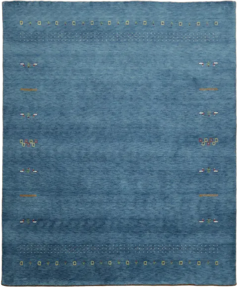 Gabbeh Blue Rug with Subtle Pattern Accents for Modern Homes 8'x10'