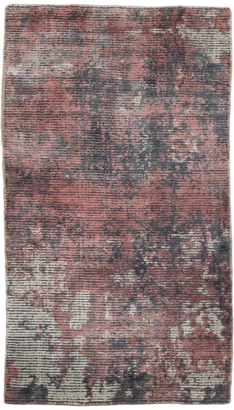 Pink & Gray Contemporary Abstract Rug 2x4