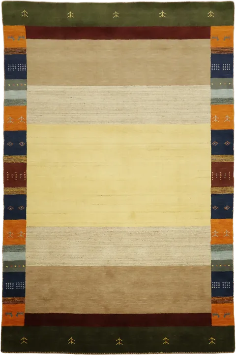 Gabbeh Hand-Knotted Area Rug in Earthy Tones 7x10