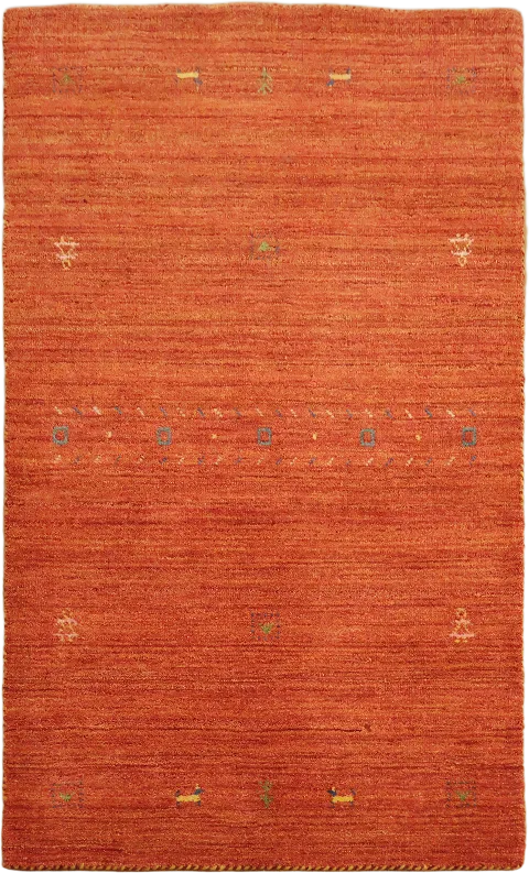 Vibrant Orange Gabbeh Tribal Rug 3x5