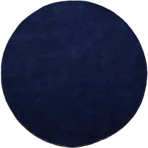 Velvety Midnight Blue Solid Gabbeh Round Rug to Elevate Any Room 5'x5'
