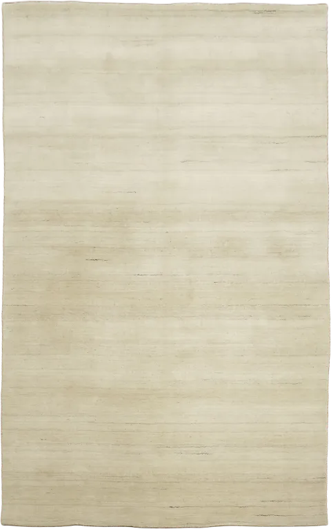 5x8 Modern Cream Gabbeh Hand-Knotted Rug