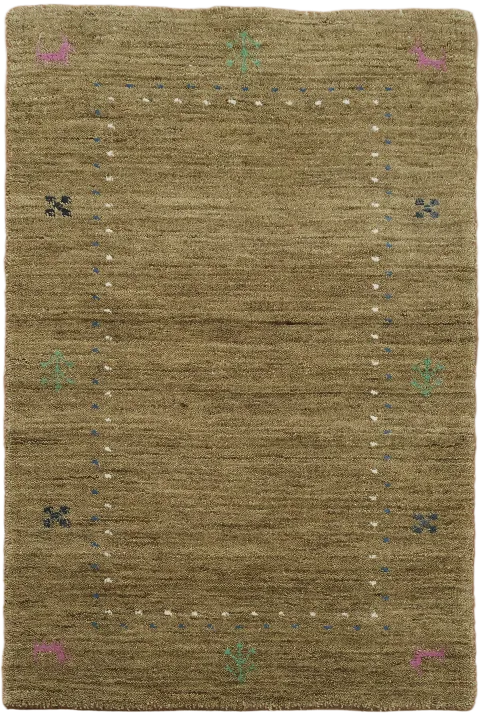 Brown Gabbeh Oriental Accent Rug 2x3