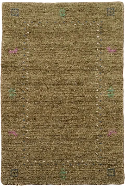Brown Gabbeh Hand-Knotted Foyer Rug 2x3