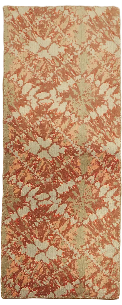 Luxurious Earthy Rug with Elegant Floral Patterns and Texture 2'x5'