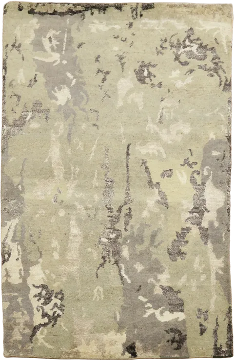 Nepalese Oriental Rug in Cream & Gray 4x6