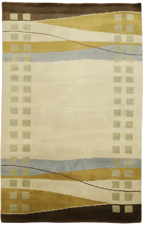 3x5 Nepalese Hand-Knotted Wool & Silk Rug 3x5