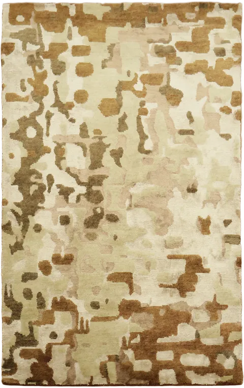 Nepalese Hand-Knotted Rug in Neutral Tones 4x6