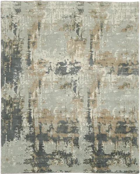 Contemporary Abstract Area Rug in Gray Tones 8x10