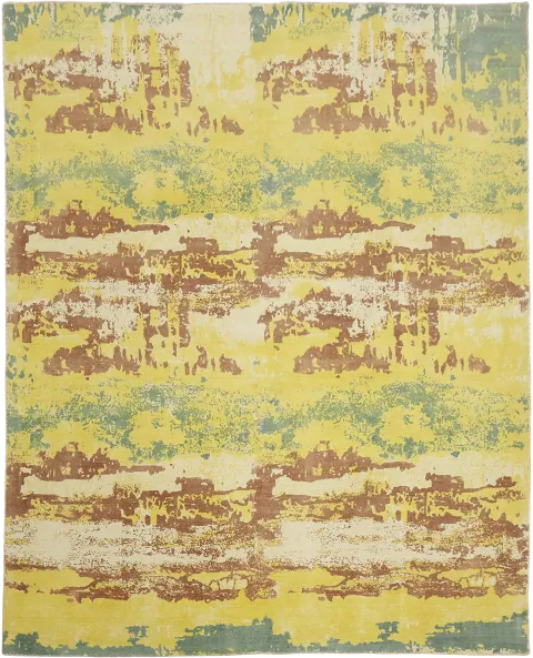 8x10 Yellow & Brown Abstract Area Rug