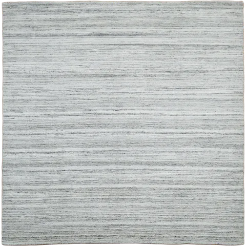 Contemporary Light Blue Striped Square Rug for Modern Living Spaces 10x10