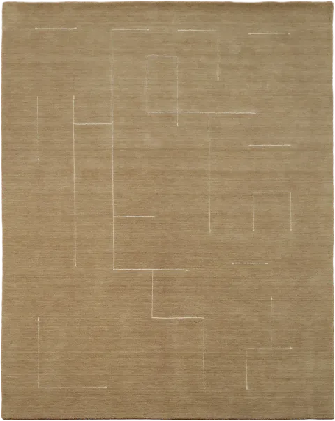 Beige Geometric Line Pattern Gabbeh Area Rug 8x10