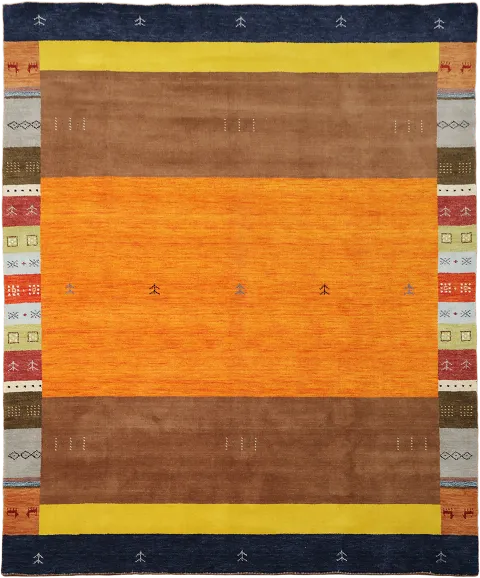 Warm Orange Gabbeh Hand-Knotted Area Rug 8x10