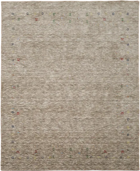 Neutral Beige Gabbeh Tribal Area Rug 8x10