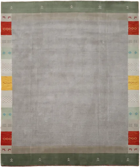 Soft Grey Gabbeh Tribal Area Rug 8x10